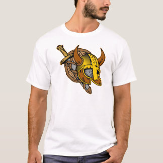 Viking Helmet, Sword & Shield Tattoo T-Shirt