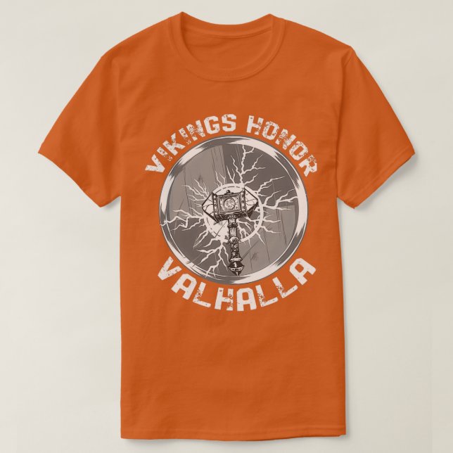 Viking Honor Valhalla Viking Hammer T-Shirt (Design Front)