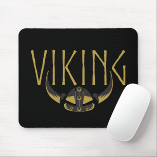 Viking Horned Helmet Mouse Pad