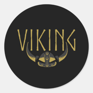 Viking Horned Helmet Stickers (Round)