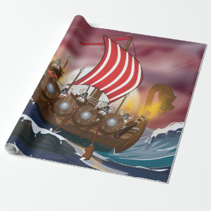 Viking Invasion Fleet Wrapping Paper