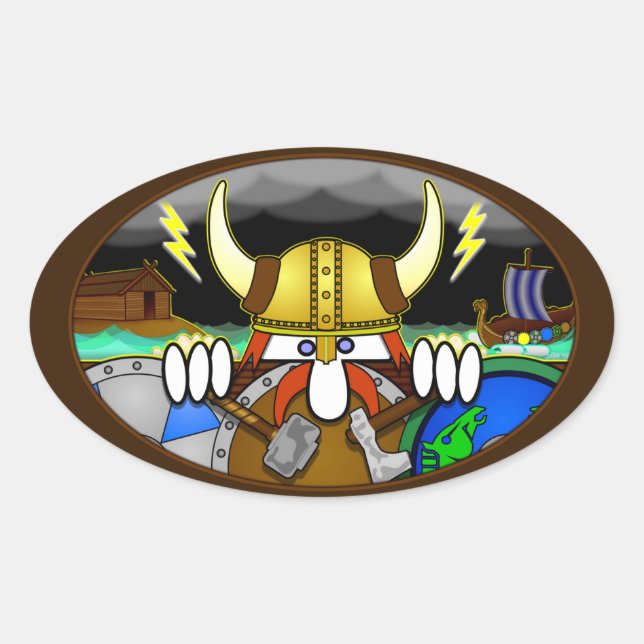 Viking Kilroy Oval Sticker (Front)