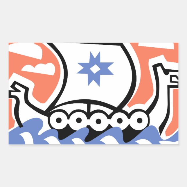 Viking Longboat Rectangular Sticker (Front)