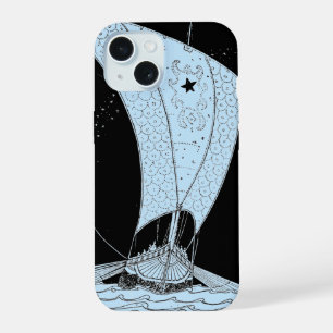 Viking Longship at Night Blue iPhone 15 Case