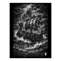 Viking Longship in the Storm — Ink Saga Art