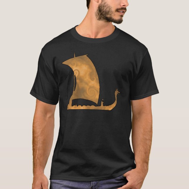Viking Longship Ocean Voyage Graphic T-Shirt (Front)