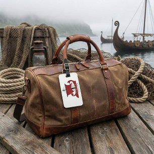 Viking Longship Silhouette Drakkar Ship  Luggage Tag