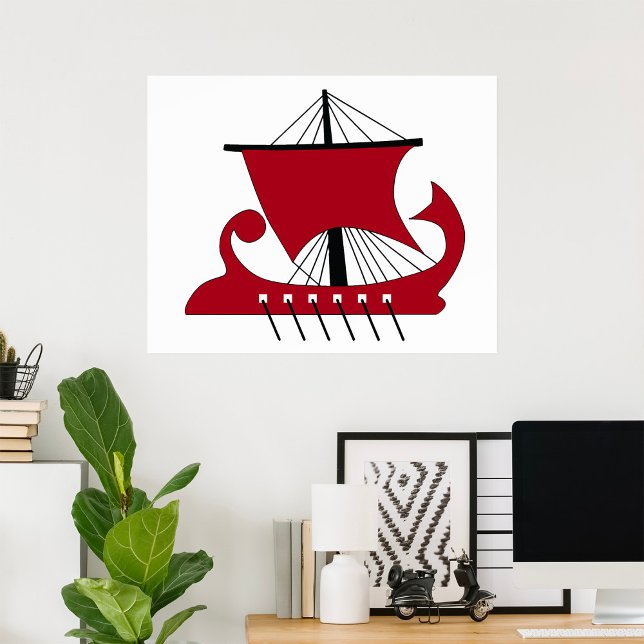 Viking Longship Silhouette Drakkar Ship  Poster (Creator Uploaded)