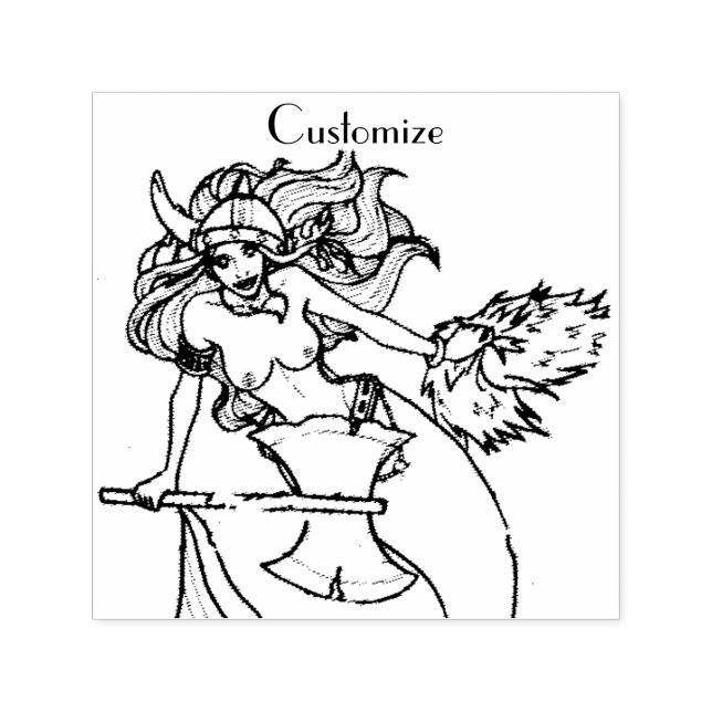 Viking Mermaid Warrior Thunder_Cove  Self-inking Stamp (Design)