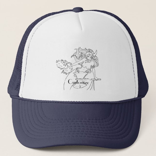 Viking Mermaid Warrior Thunder_Cove Trucker Hat (Front)