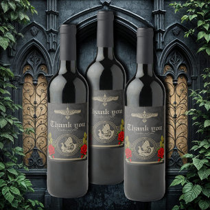 Viking mystical charm with elegant Celtic knots. Wine Label