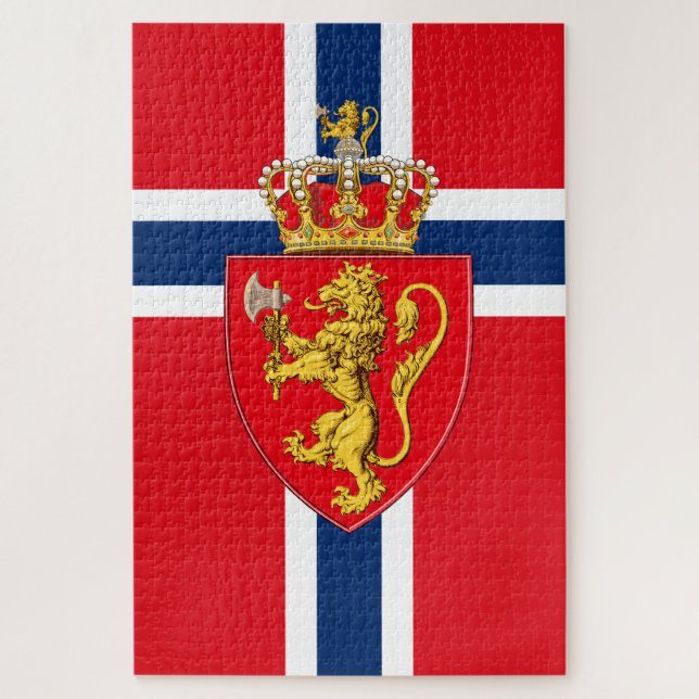 Viking Nordic Norway Norwegian flag/coat of arms Jigsaw Puzzle (Vertical)