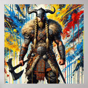 Viking Nordic Scandinavian warrior medieval myth Poster
