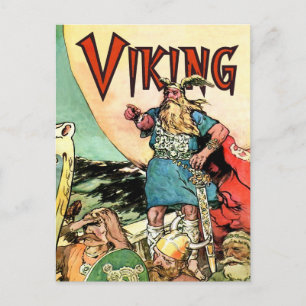 Viking Norse Gods Thor Viking Ship Postcard
