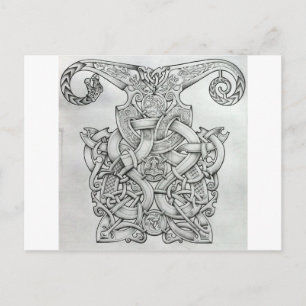 VIKING & OSEBERG KNOTWORK DESIGN POSTCARD