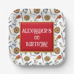 Viking party boys birthday age 1 - 7 paper plate