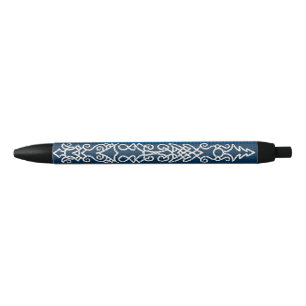 Viking Pattern Blue Black Ink Pen