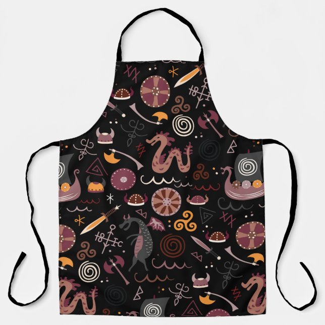 Viking pattern seamless design graphic apron (Front)