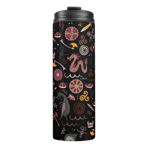Viking pattern seamless design graphic thermal tumbler
