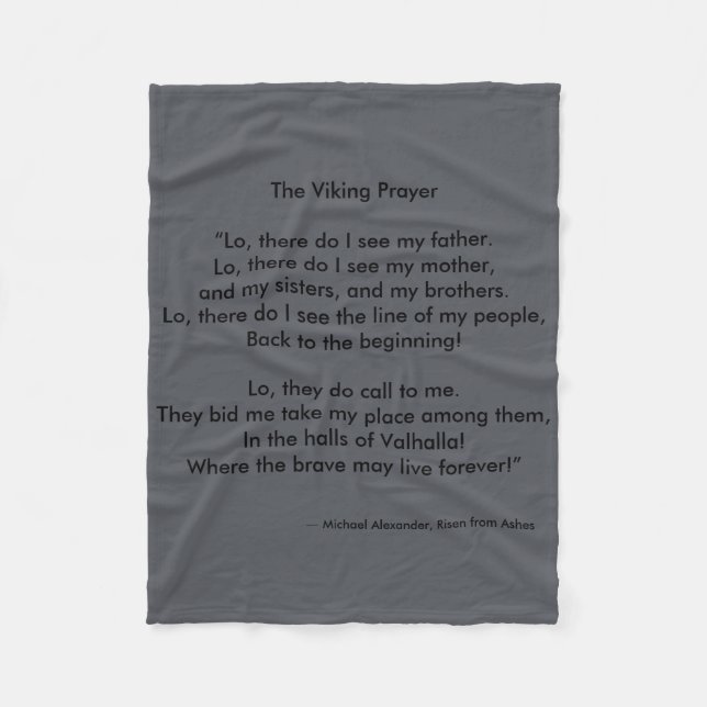 Viking Prayer by Michael Alexander Fleece Blanket (Front)