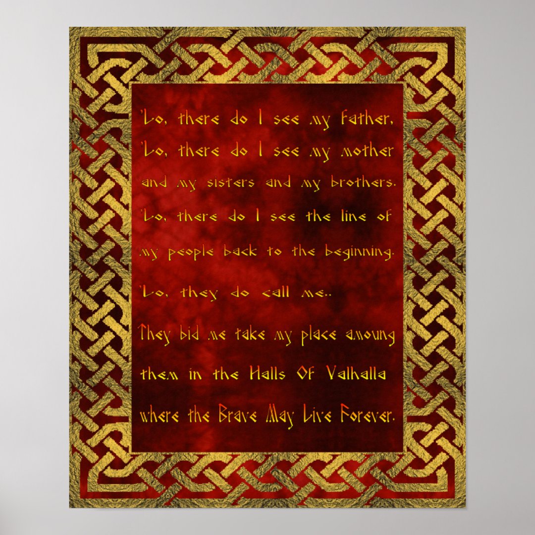 Viking Prayer Poster | Zazzle.co.nz