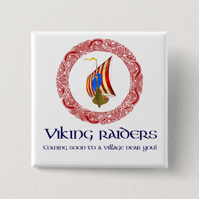 Viking raiders 15 cm square badge (Front)