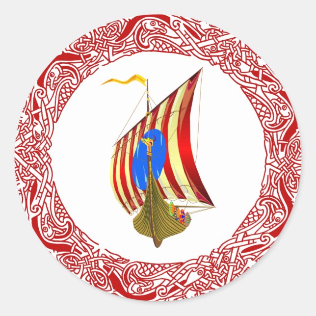Viking raiders classic round sticker (Front)