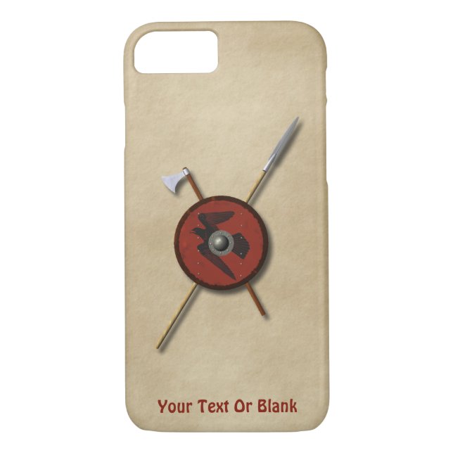 Viking Raven Shield And Weapons Case-Mate iPhone Case (Back)