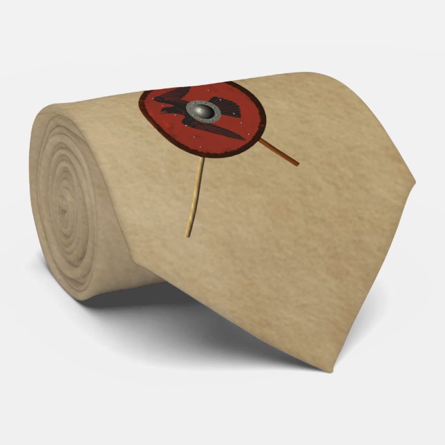 Viking Raven Shield And Weapons Tie (Rolled)
