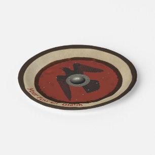Viking Raven Shield Paper Plate