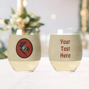 Viking Raven Shield Stemless Wine Glass
