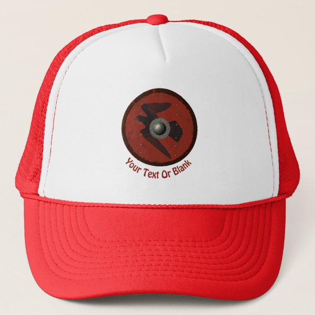 Viking Raven Shield Trucker Hat (Front)