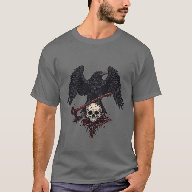 Viking Raven Skull Tee Men's T-Shirts (Front)