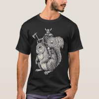 Viking Riding Squirrel Funny Warrior Art