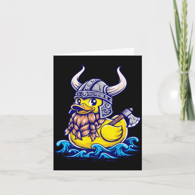 Viking Rubber Duck Funny Norse Card (Front)