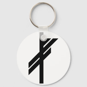 Viking Rune - Luck - black Key Ring