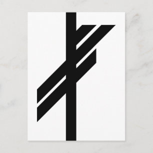 Viking Rune - Luck - black Postcard