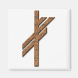 Viking rune - luck - rust magnet