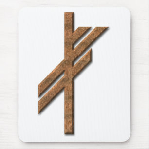 Viking rune - luck - rust mouse pad