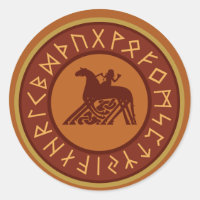 Viking Runes, Odin and Sleipnir Illustration