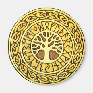 Viking Runes with Tree Refrigerator Magnet