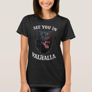Viking Runes Wolf Norse Mythology See You In Valha T-Shirt