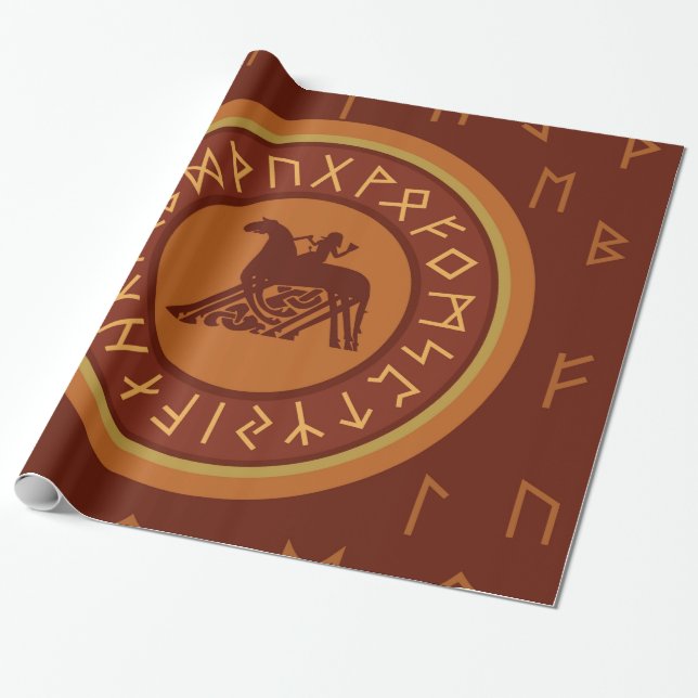 Viking Runes Wrapping Paper (Unrolled)