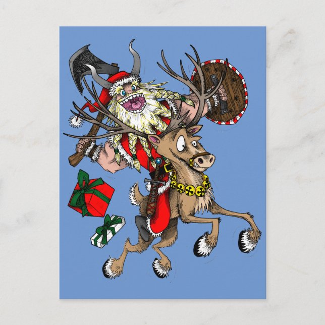 Viking Santa Holiday Postcard (Front)