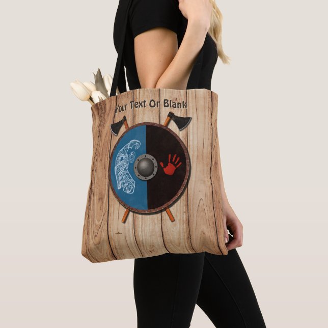 Viking Shield and Axes Tote Bag (Close Up)
