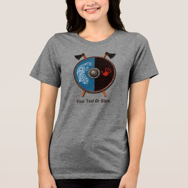 Viking Shield and Axes Tri-Blend Shirt (Front)