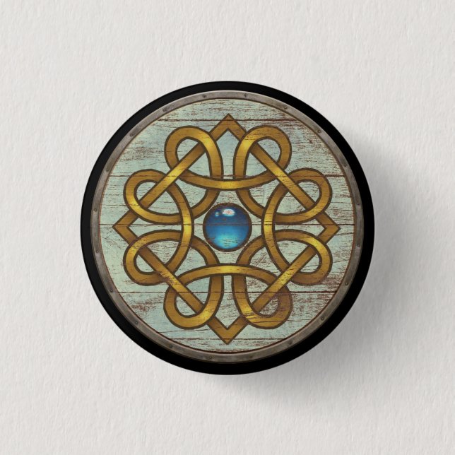 Viking Shield Button - Brooch (Front)