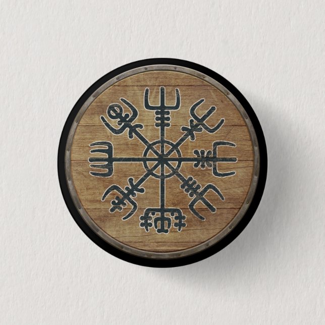 Viking Shield Button - Vegvísir (Front)