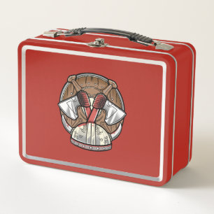 Viking Shield Cartoon Logo Metal Lunch Box