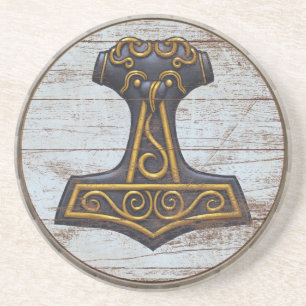 Viking Shield Coaster - Mjolnir